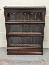 Victorian Globe Wernicke Oak Three Tier Barristers Bookcase