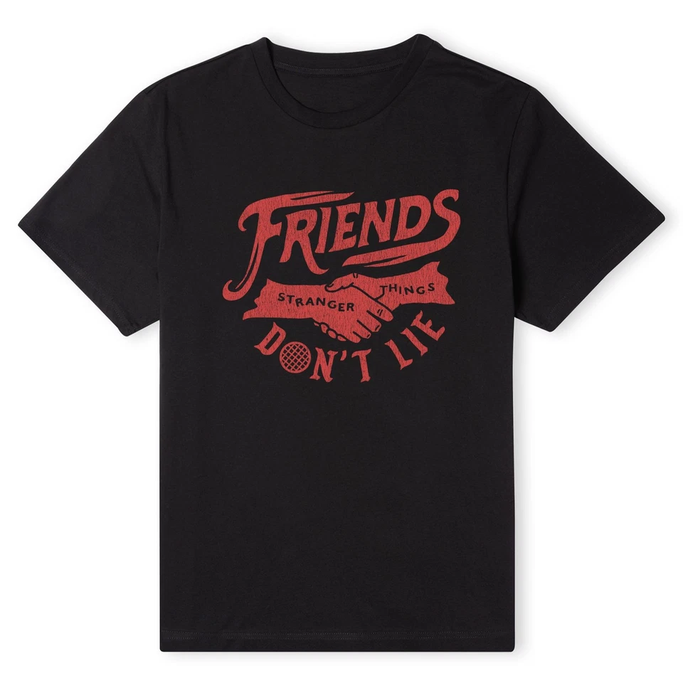 Official Stranger Things Friends don't lie T-Shirt - Black