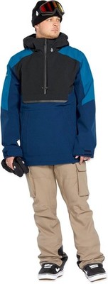 MEN S VOLCOM BRIGHTON ANAROK PULLOVER SNOWBOARD JACKET (MEDIUM) NAVY BLUE