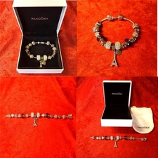 CHARM BRACELET UNBRANDED IN THE STYLE OF PANDORA INCLUDES ORIGINAL GIFT BOX
