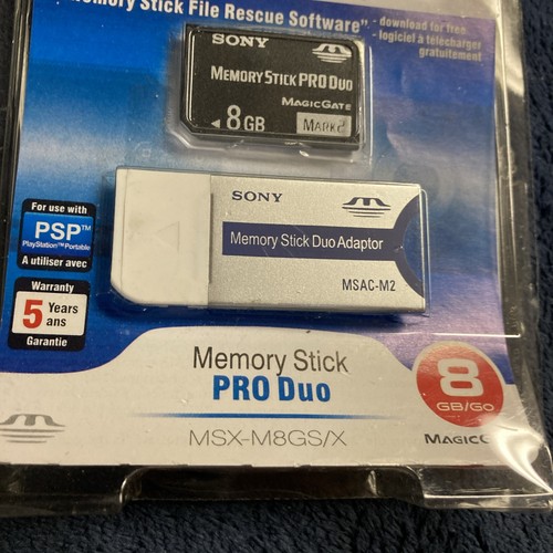 Sony memory stick pro duo MSX – M 8GS/X 8 GB With Memory Stick, Duo Adapter - Picture 3 of 5