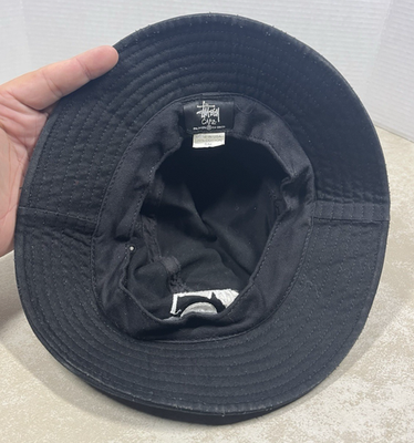 Stussy Capz Black Spellout Bucket Hat S/M | eBay
