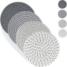 7 Inches Trivets for Hot Dishes, Hot Pots and Pans, 4Pcs Thick Heat Resistant Tr
