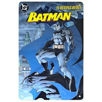DC Comics Batman - It Begins Here geprägtes Blechschild 17 cm x 26 cm