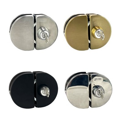 Stainless Steel 304 Grade Glass Door Safety Lock with Keys-No Drill Holes Needed