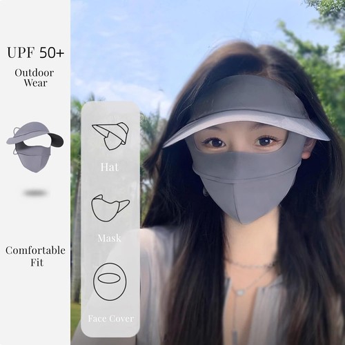 Full-Face Integrated Sun Protection Face Cover Hat for Women UV Protective - Picture 3 of 7