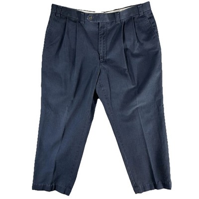 Lauren Ralph Lauren Mens Double Pleat Navy Blue Chino Pants 36x27 Old Money
