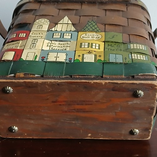 Cartera canasta vintage firmada CARO-NAN pintada a mano búho Atlanta Ga tema ver fotos - Imagen 13 de 15