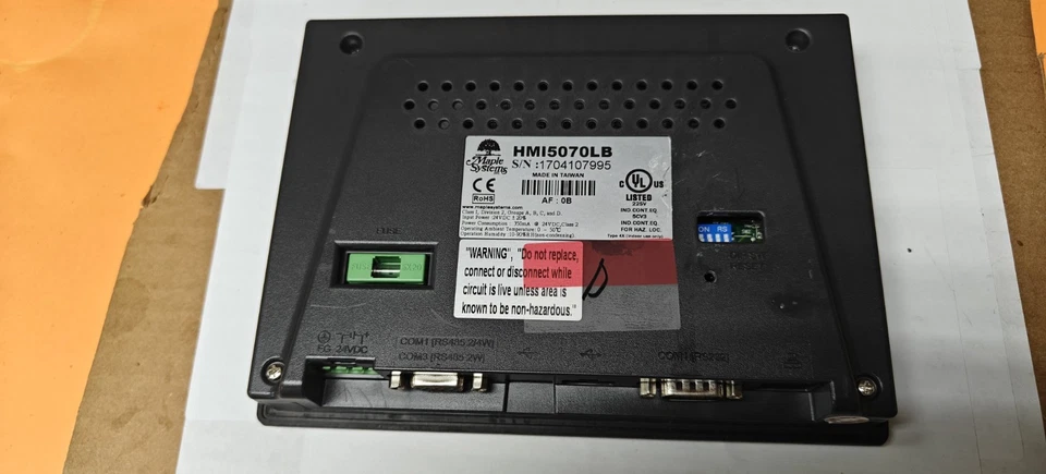 MAPLE SYSTEMS HMI5070LB USED HMI TOUCHSCREEN 7.0" Standard "D" - Image 3 of 4