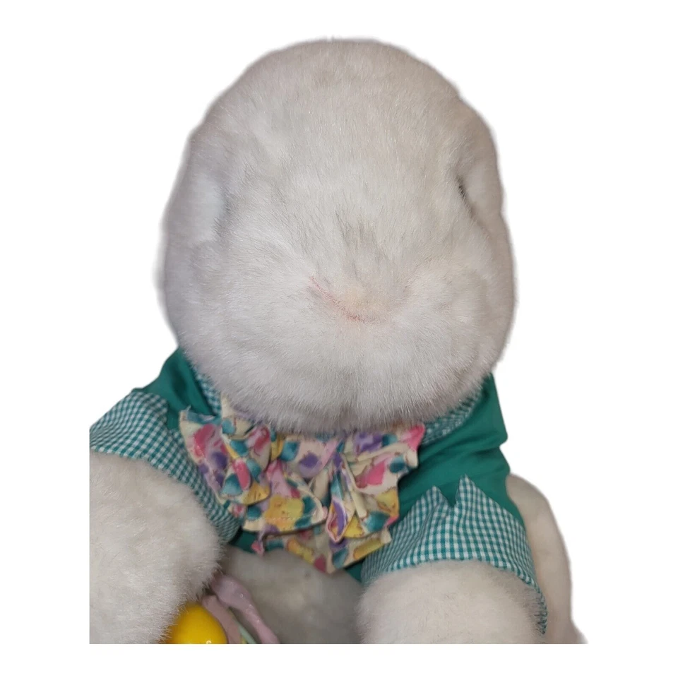 Vintage Commonwealth Bunny Rabbit Peter Cottontail Plush Easter Basket 1995 12" - Image 3 of 4