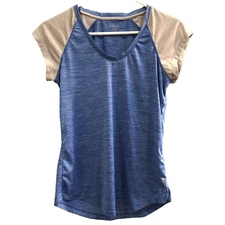 Reebok Short Sleeve Active Shirt Womens Size M Medium blue gray workout Top soft
