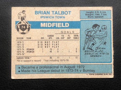 Topps Fußball Karten 1976-77 - Blue Backs - Vereine A bis L - Bild 199 von 245