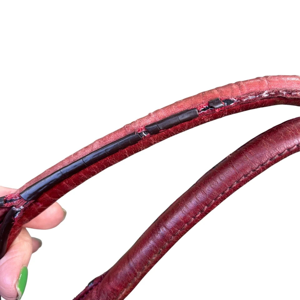 Bolso Hobo Bolso Cartera B Makowsky Lisbon Marrón Rojo Cordón Bolsillo Foto 2 de 4