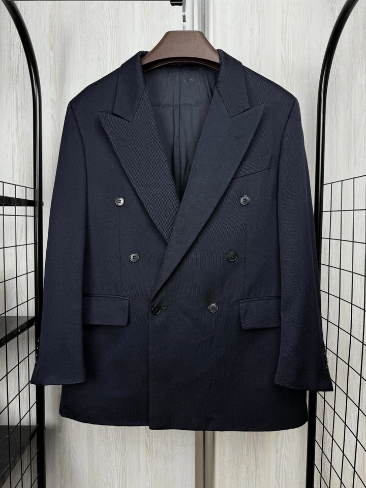 Blazer de lana de doble botonadura azul marino Yves Saint Laurent Foto 2 de 4