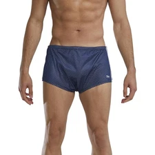 Men's Poly Mesh Trainer Swim Suit (Navy, 32)