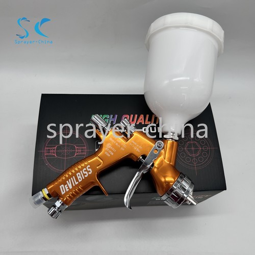 Gold Nozzle Tool Pistol Spray Gun Paint Cars Devilbiss GTI PRO LITE TE20/110 - Picture 3 of 4