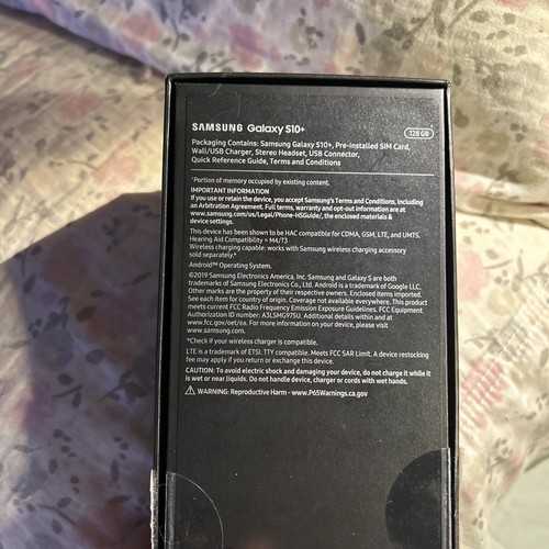 Boite vide d'origine pour Samsung Galaxy S10+ BOITE SEULE noir 128 Go - Photo 10 sur 24