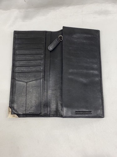 EMPORIO ARMANI Long Wallet Leather Black Men's - Picture 4 of 7