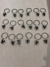 18pcs Pack Bronze Curtain Rings w/Hanging Clips Pole Rod Slide Rings