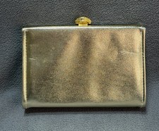 Vintage Gold Handbag Purse Clutch Bag Evening Party Rhinestone Snap Close Small