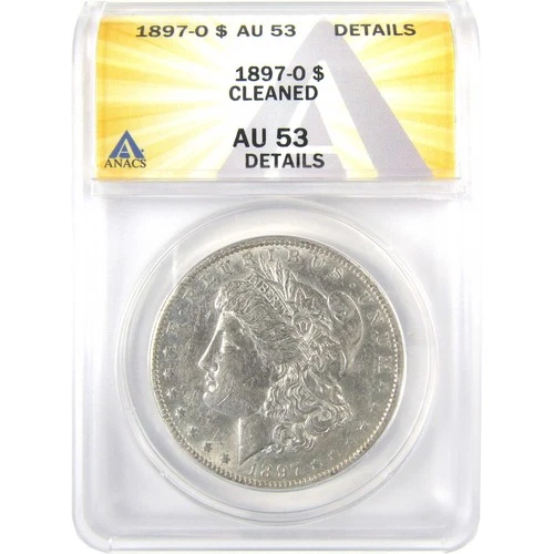 1897 O Morgan Dollar AU 53 Details ANACS Silver $1 Coin SKU:I19235