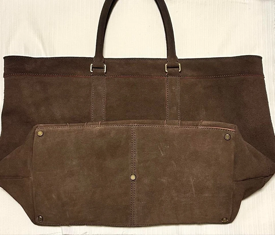 Bolso de Mano COACH Metropolitan Grande Gamuza Cuero Marrón Todo Cuero Usado Foto 2 de 4