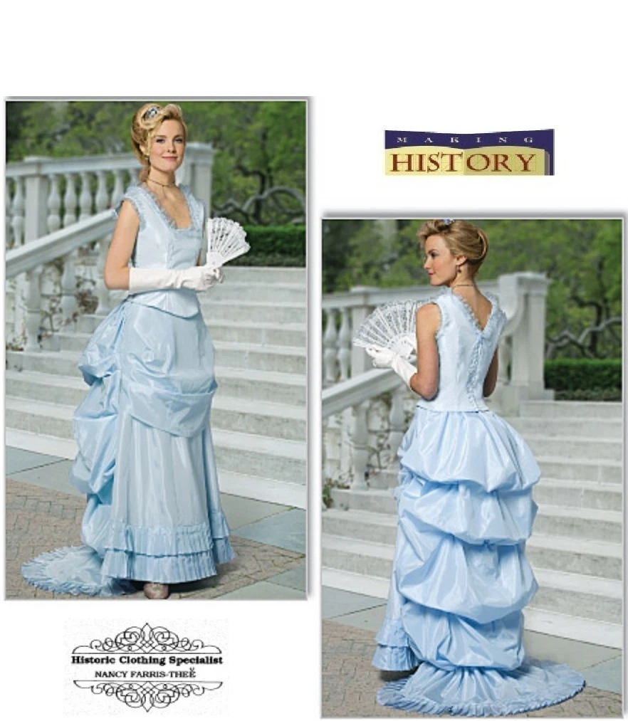 OOP Butterick 1800 s Victorian Corset Top Bustle Skirt Ball Gown