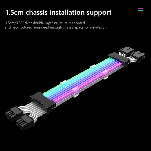 5V 3Pin ARGB Aura Sync Extension Cable GPU 6+2Pin Motherboard Cord (Dual 8Pin) - Bild 7 von 9