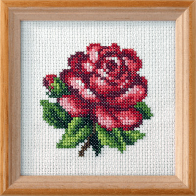 Orchidea Cross Stitch Kit: Rote Rose