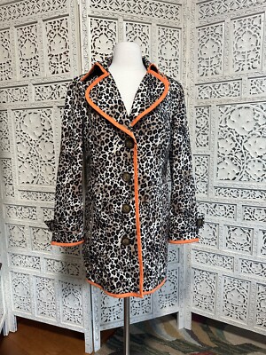 Vintage cheetah print jacket with orange trim size small medium | eBay