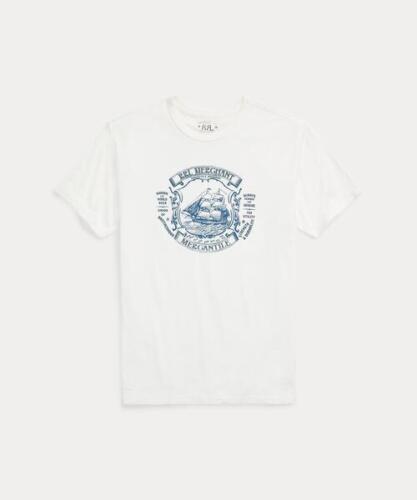 RRL RALPH LAUREN XXL white Jersey Graphic T-shirt Cotton Mens - Picture 1 of 6