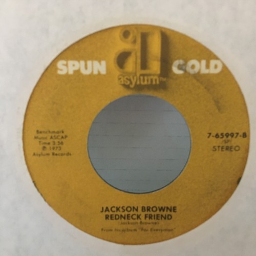 JACKSON BROWNE: somebody's baby / redneck friend ASYLUM 7" Single 45 RPM - Picture 2 of 2