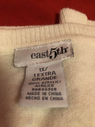 EAST 5th V Neck Long Sleeve Ladies Sweater Size 1X - Picture 2 of 2
