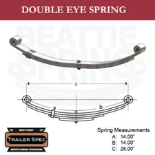 Trailer Leaf Spring Double Eye 14" x 14" / 26" Long / 1000lbs