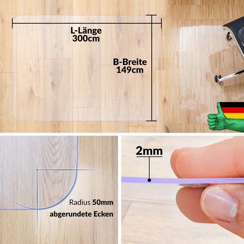 Bodenschutzmatte Bürostuhlunterlage Bodenmatte transparent Stuhlunterlage klar - Bild 58 von 59