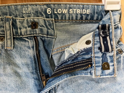 Gap Kids Wide Leg Jeans Girls Sz 6 Low Stride Adjustable Waist - Cool Cut - Picture 2 of 5