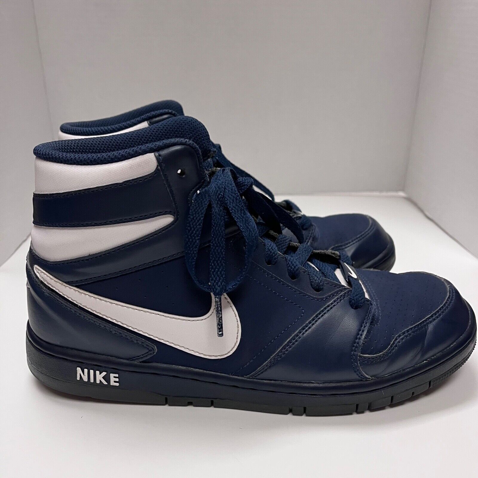 patrulla lógica entrega Nike Prestige High Top Mens Shoes Navy Blue White Size 8 | eBay