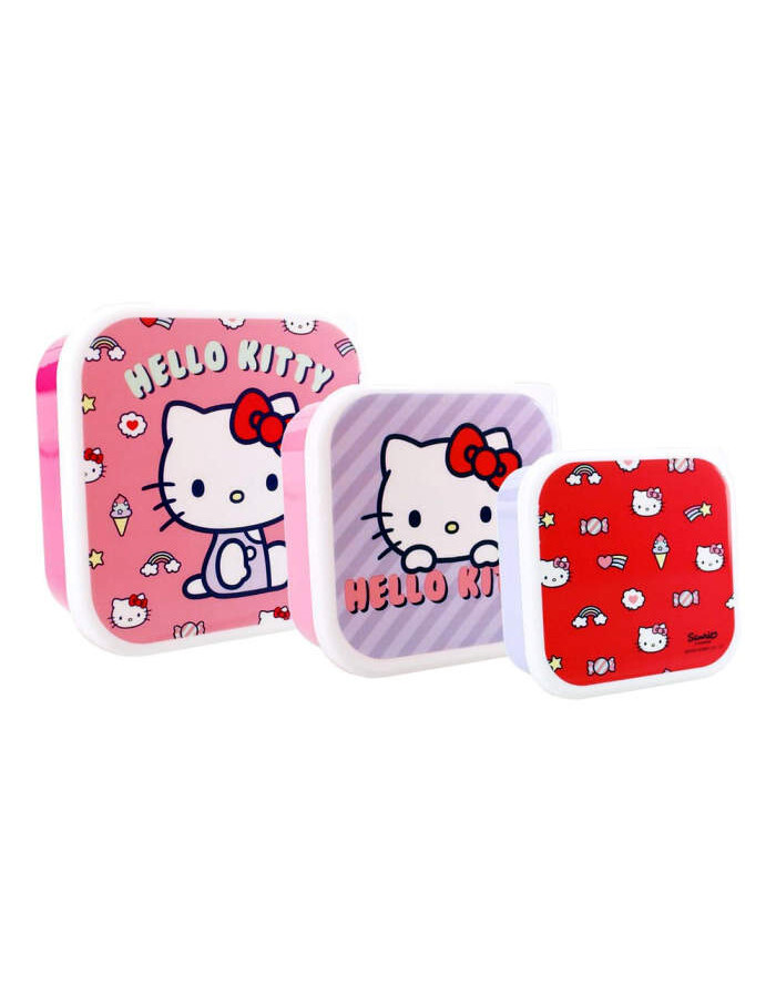 SANRIO VADOBAG HELLO KITTY SNACK BOX SET FRESH BITES PLASTIC MINI BOX NEW