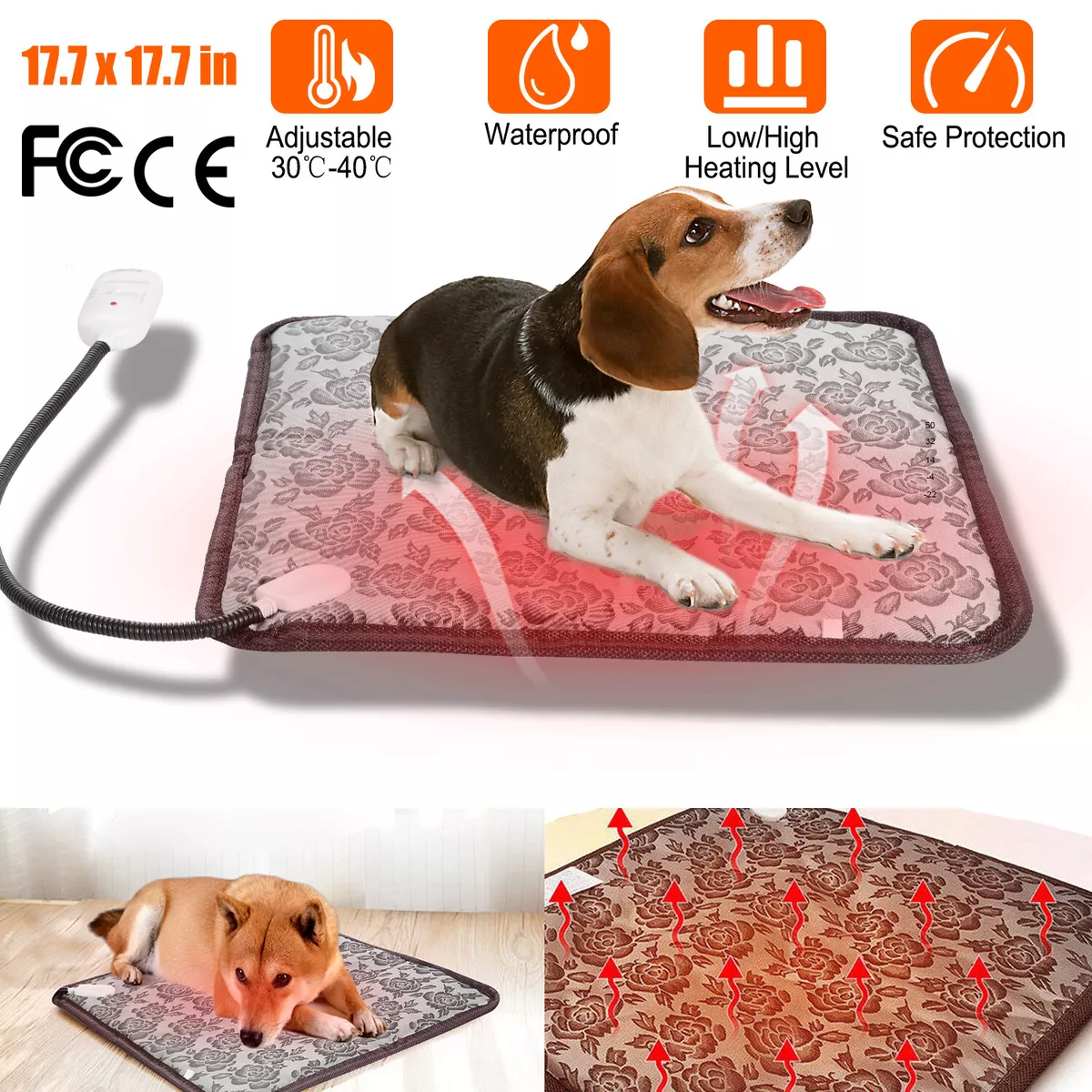 Pet Mat Dog Cat Electric Heating Pad Cushion Blanket Winter Warmer