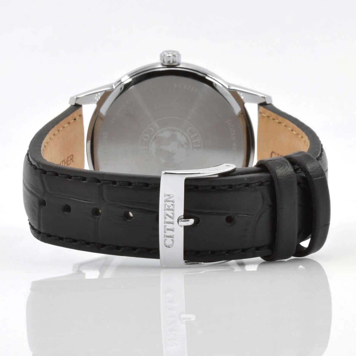 Citizen AW1236-03A Gent's Silver Dial Black Strap Eco-Drive Watch