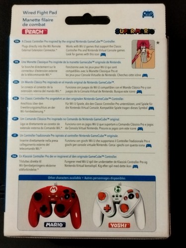 CONTROLLER MANETTE PEACH SUPER SMASH BROS WIRED FIGHT PAD WII U WIIU - Imagen 2 de 2