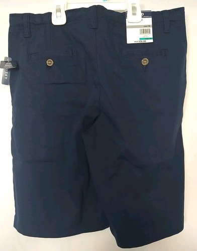 Izod Boys Flat Front  Shorts Navy Pockets Size 16 Husky New With Tags - Picture 5 of 8