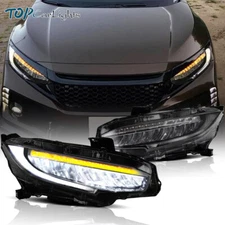 VLAND 1 Pair LED Headlights For 2016-2021 Honda Civic w/ Sequential Turn Signals