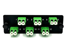 Panduit FAP6WAGDLCZ Compatible 12 Port LC SM APC OS1 / OS2 Adapter plate