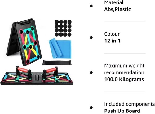 12in1 Push Up Rack Board Fitness Workout Train Gym Muscle Exercise Pushup Stand - Picture 11 of 12