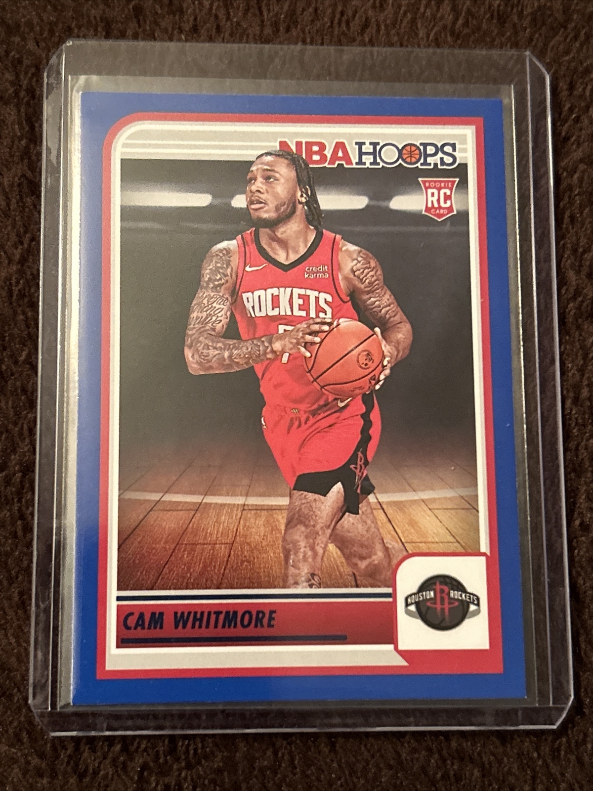2023-24 Panini NBA Hoops #265 Cam Whitmore Blue Parallel Rookie Houston Rockets