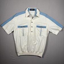Vintage Alan Stuart Shirt Med White Button Up Short Sleeve With Pocket Design