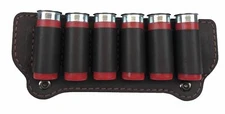 Genuine Leather SHOTGUN SHELL AMMO BELT SLIDE POUCH Fits 12 Gauge Shells USA BRN