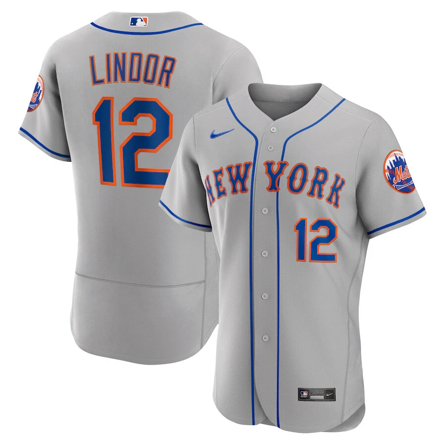 Nike Francisco Lindor Gray New York Mets Road Authentic Player Jersey