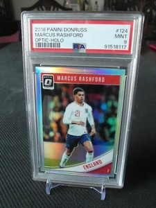 Marcus Rashford 2018 Donruss Optic Silver Holo England Man Utd graded PSA 9 MINT